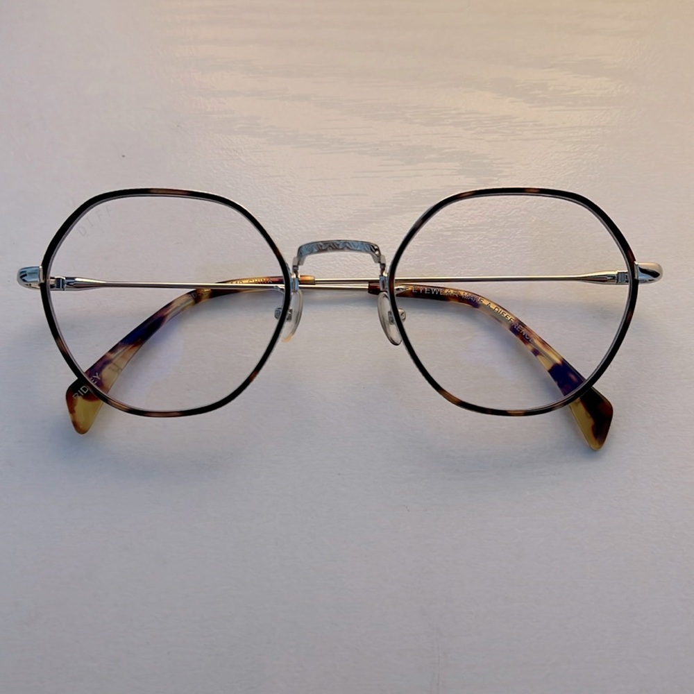 Diff Eyewear Women's Tortoiseshell and Silver Round Metal Optical Glasses